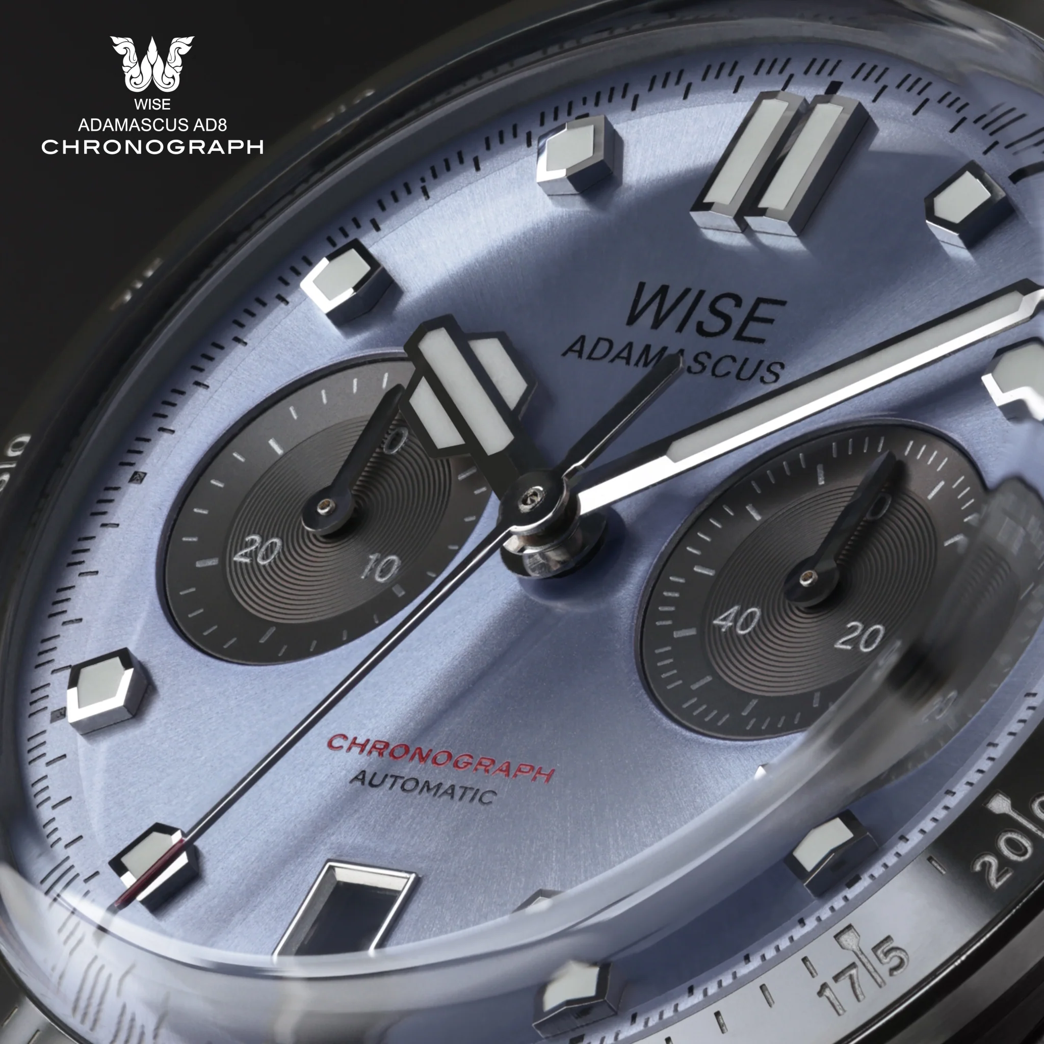 ADAMASCUS AD8 Chronograph Light Blue-Grey - Image 3