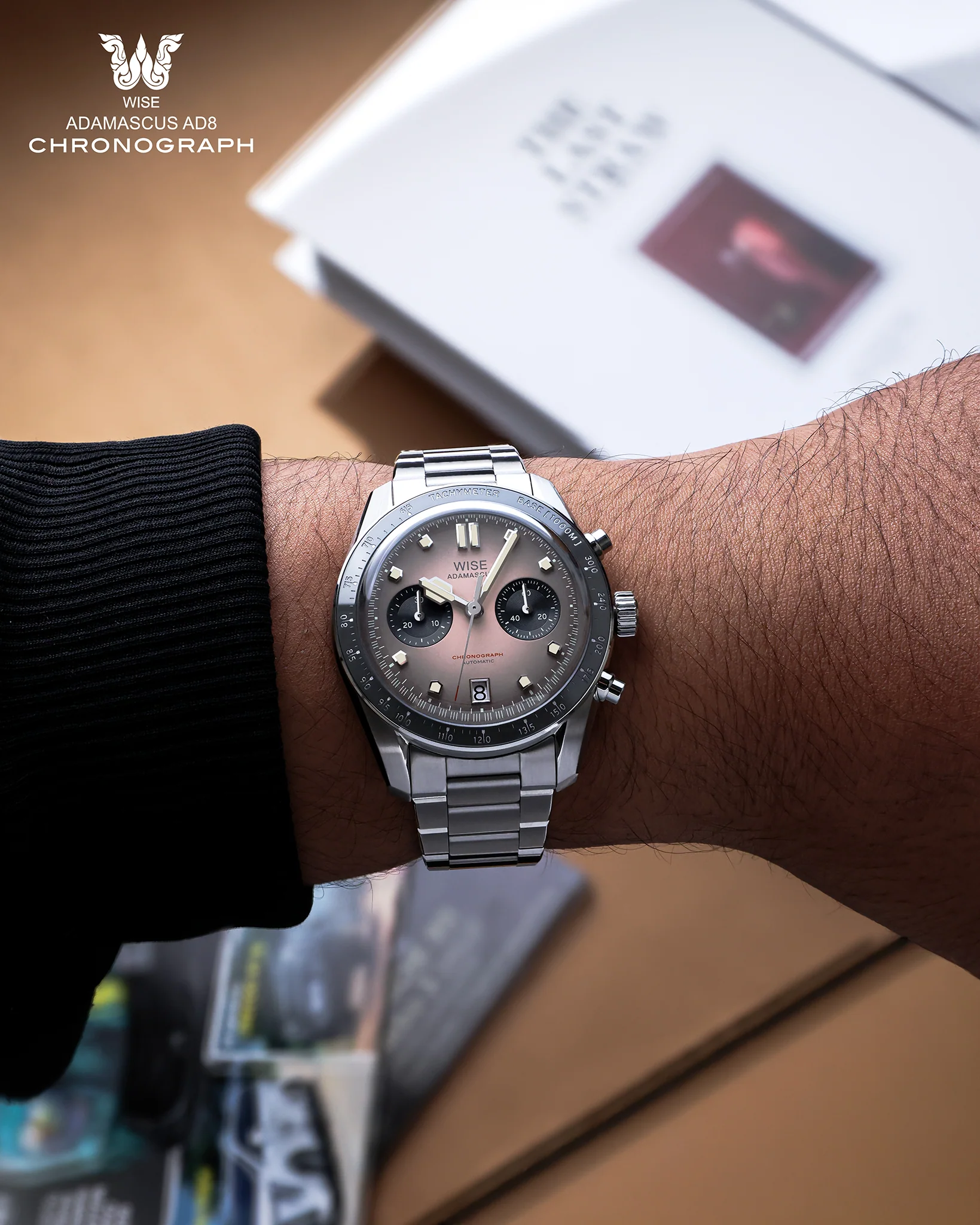 ADAMASCUS AD8 Chronograph Light Blue-Grey - Image 6
