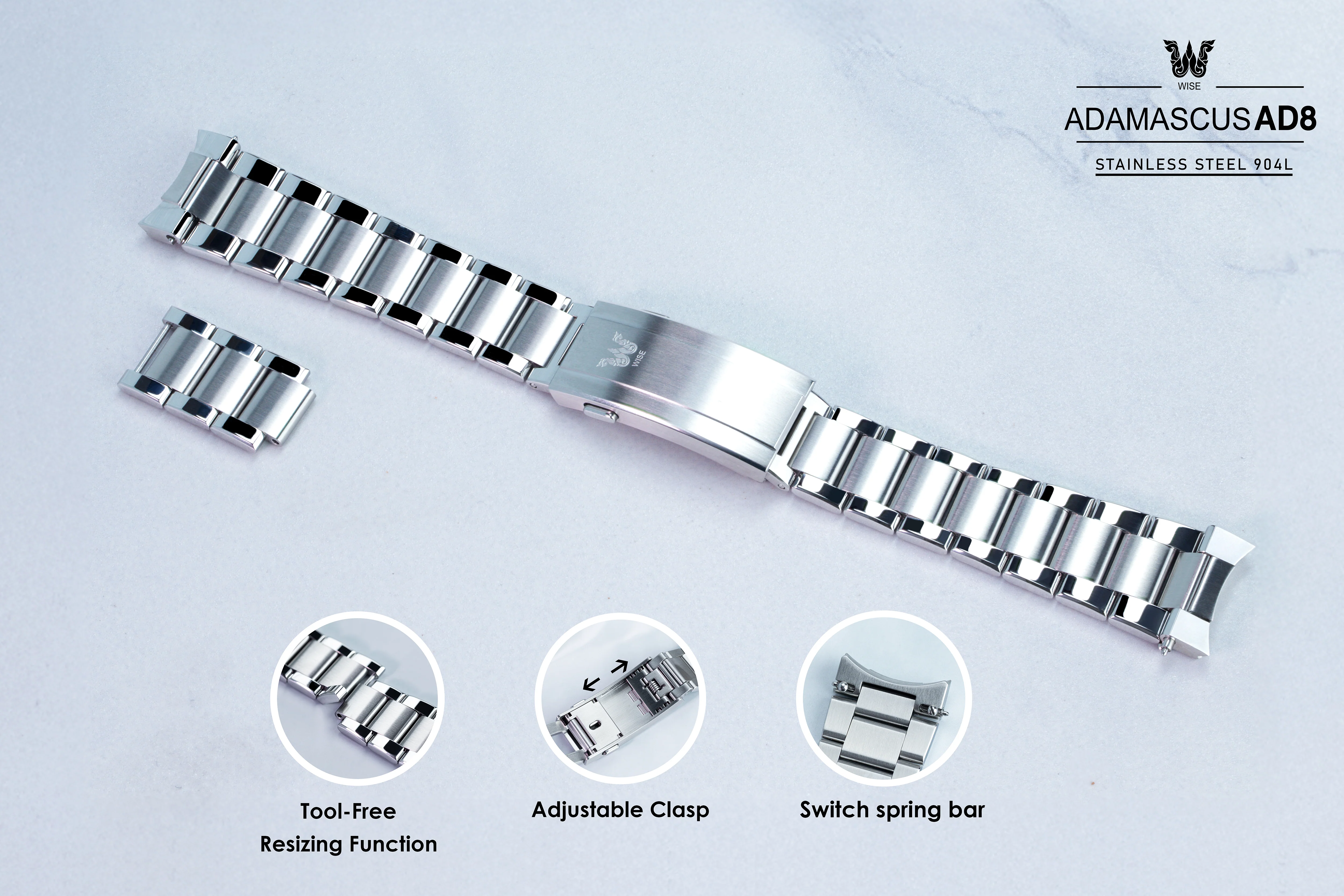ADAMASCUS AD810A-S Stainless 904L Bracelet Set - Image 7
