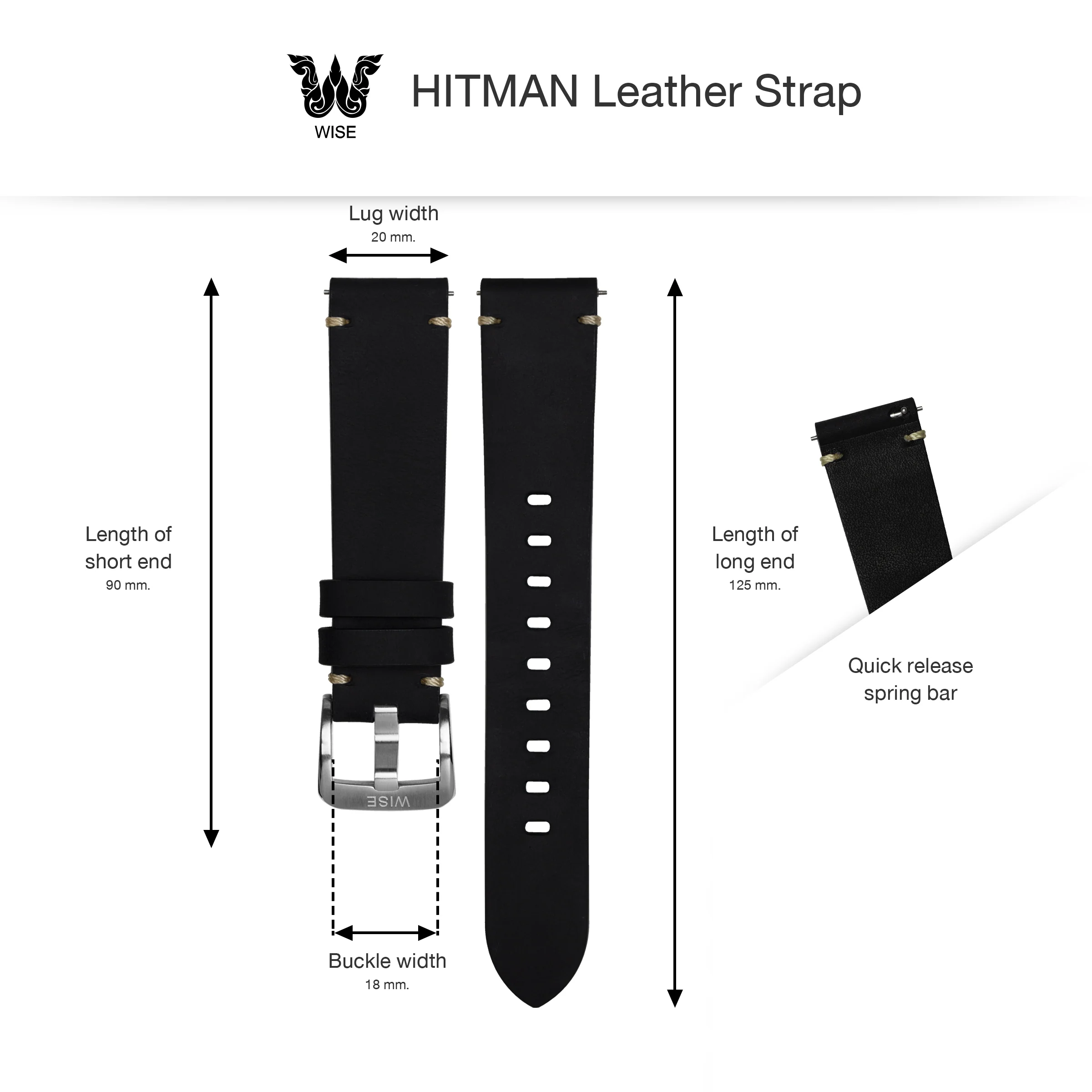 WISE Leather Strap 20 mm. - Image 7