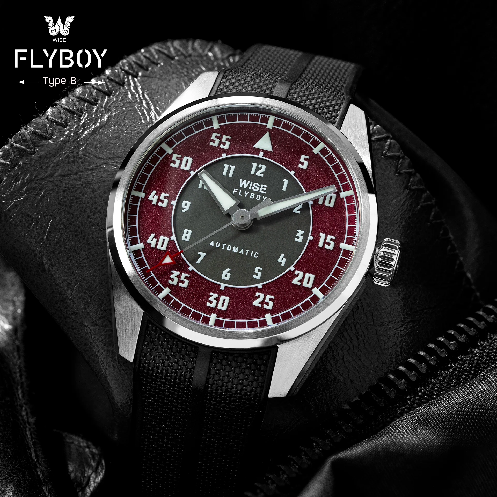 WISE FLYBOY FKM Rubber Strap 20 mm. (Curved end) - Image 2
