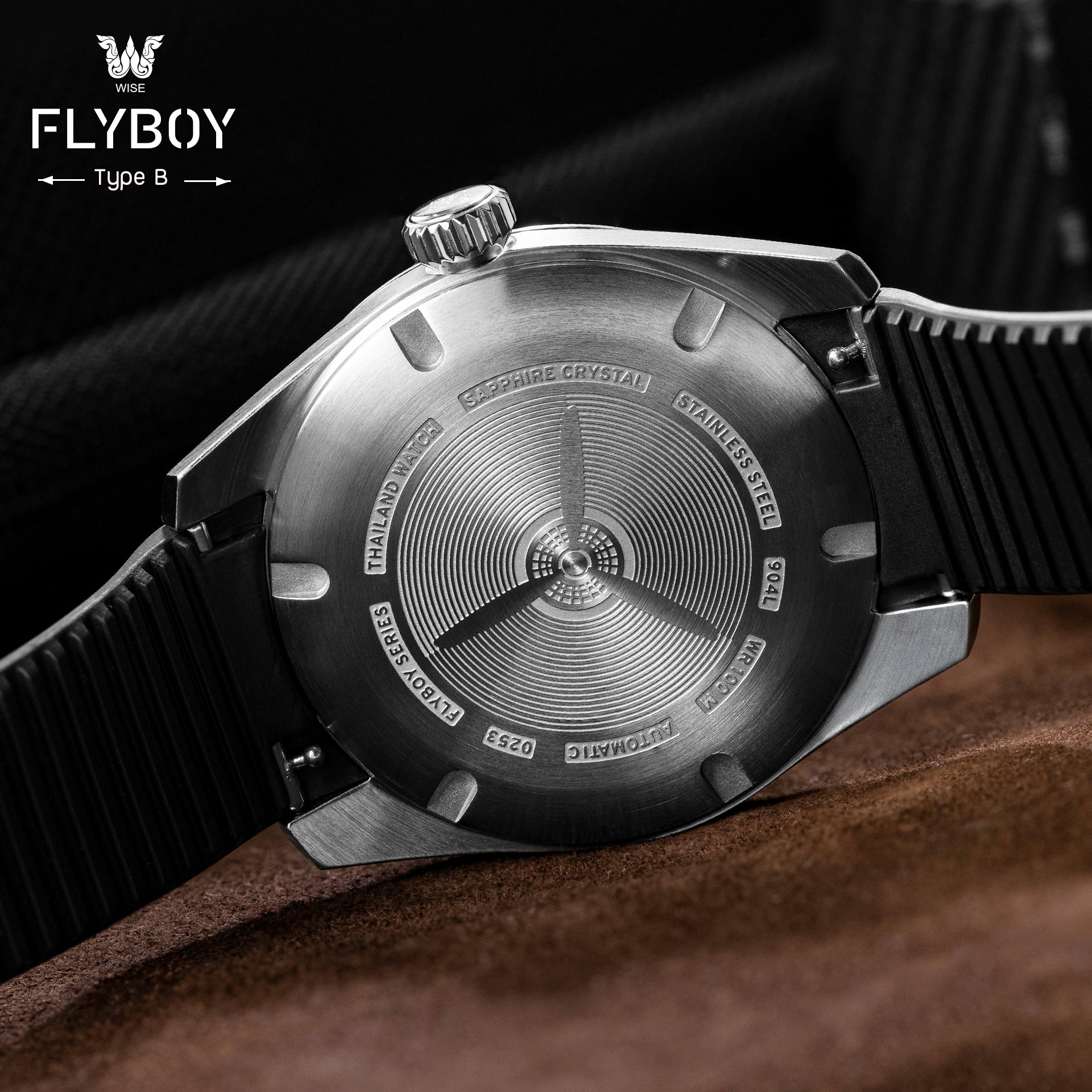 WISE FLYBOY FKM Rubber Strap 20 mm. (Curved end) - Image 4